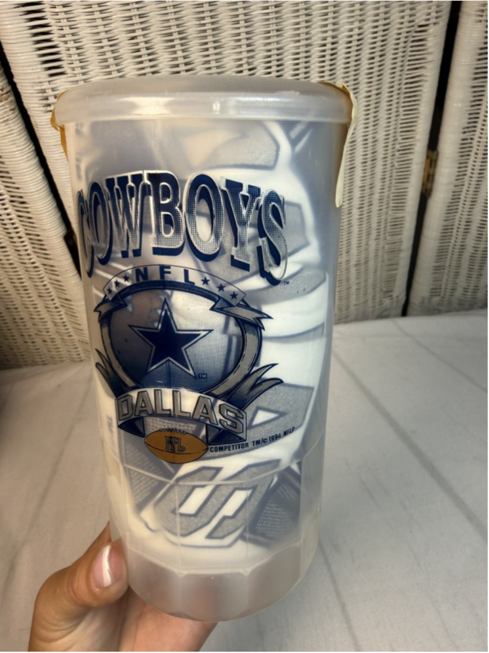 Dallas Cowboys Vintage 1994 RARE Plastic Mug and XL TShirt NFL Game Day UNOPENED